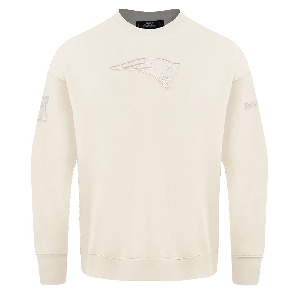 NFL NEW ENGLAND PATRIOTS NEUTRAL MEN'S DROP SHOULDER FLC CREWNECK (EGGSHELL)