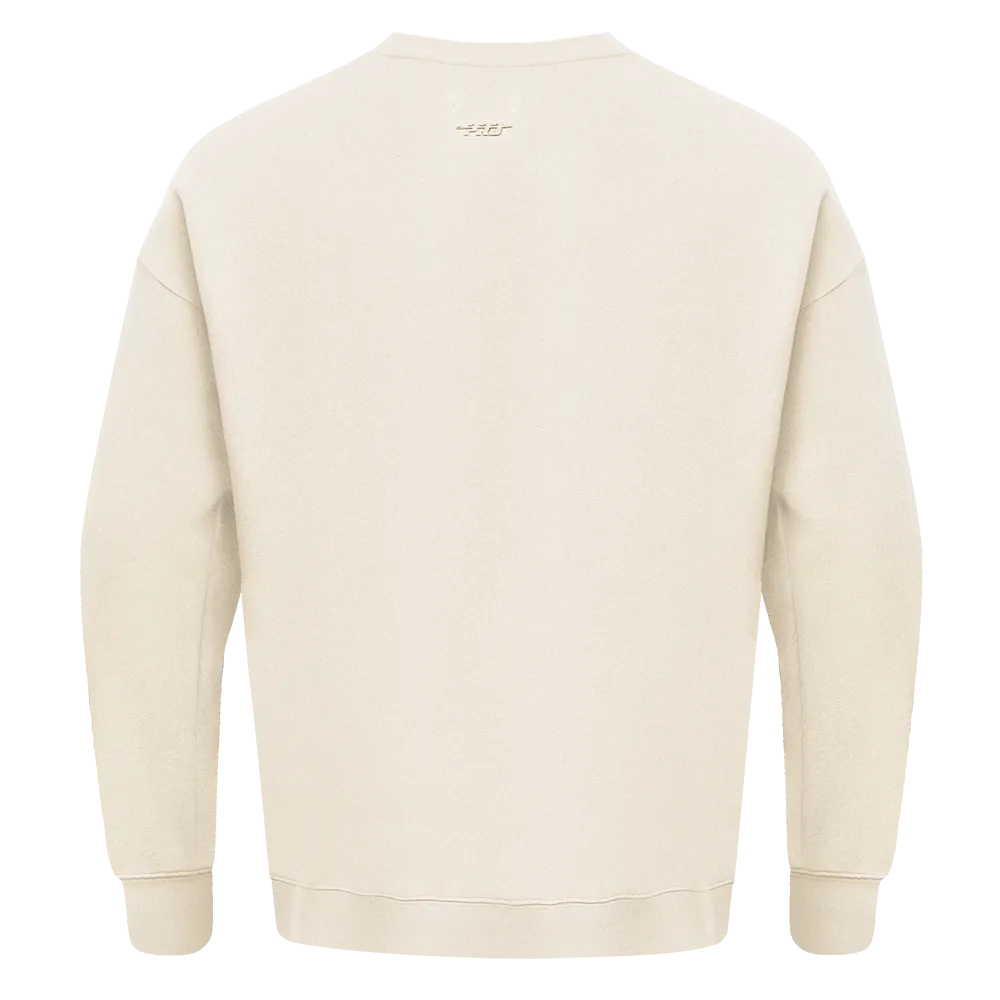 NFL NEW ENGLAND PATRIOTS NEUTRAL MEN'S DROP SHOULDER FLC CREWNECK (EGGSHELL)