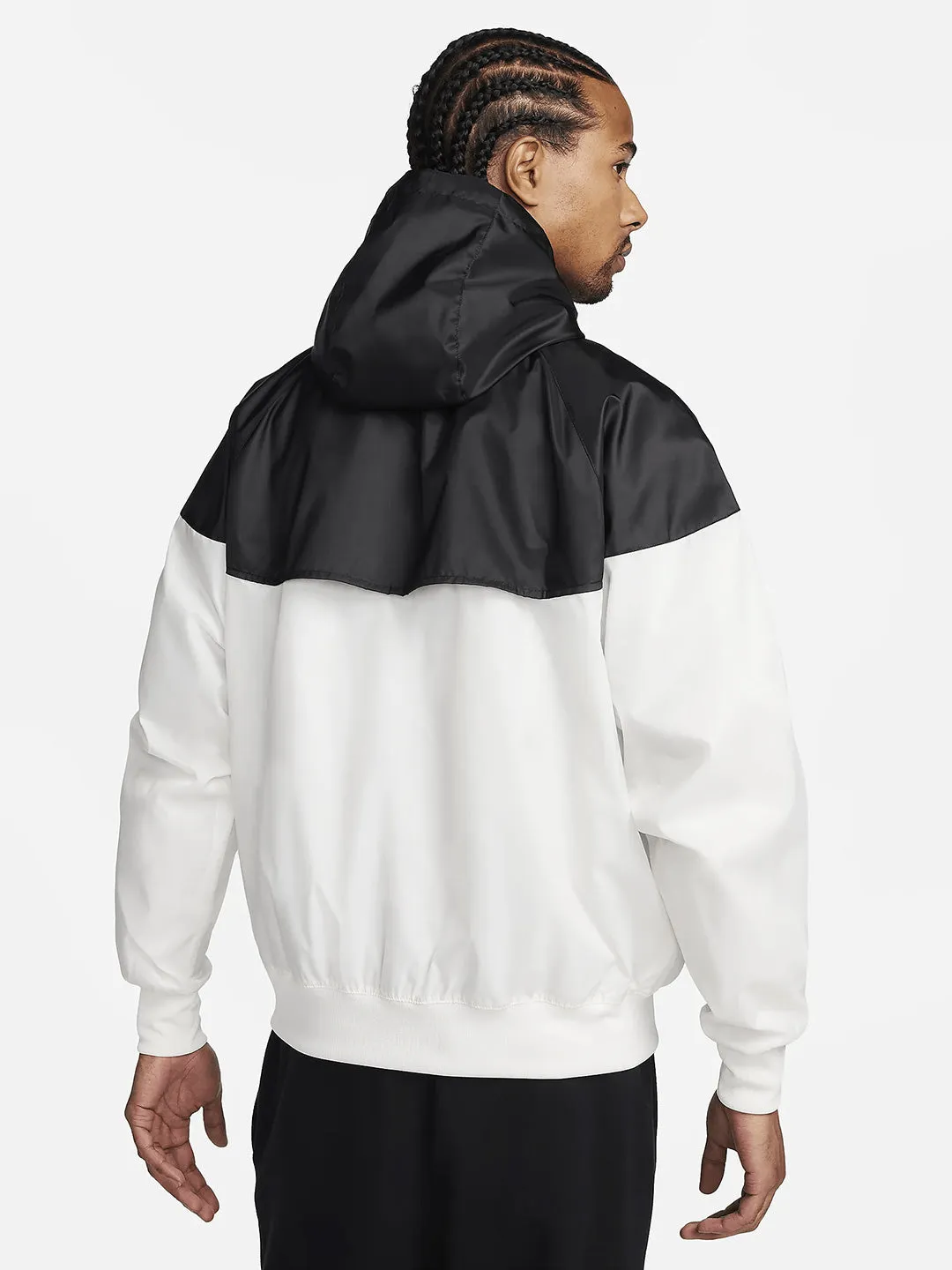 Nike Windrunner felpa bianco con cappuccio e zip