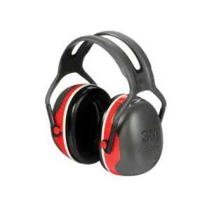 Peltor™ X Series 093045-93725 Earmuff, 28 dB NRR, Black/Red Ear Cup, Black Headband, Over The Head Ear Muff