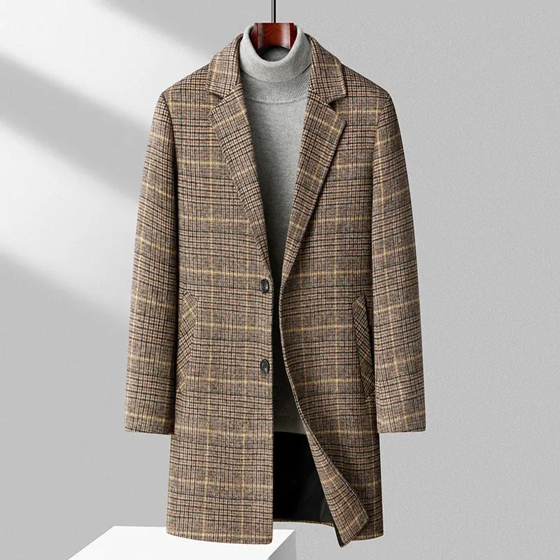 Plaid Brushed Wool Overcoat