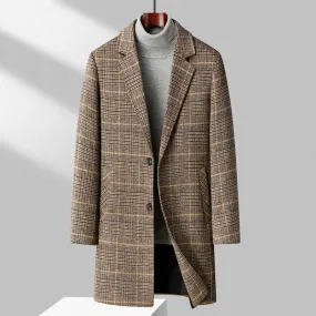 Plaid Brushed Wool Overcoat