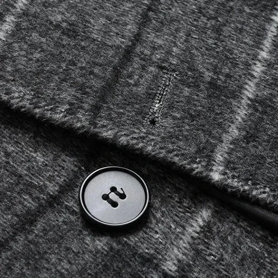 Plaid Brushed Wool Overcoat