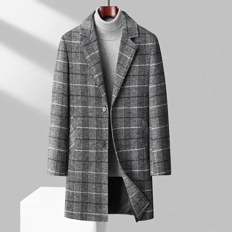 Plaid Brushed Wool Overcoat