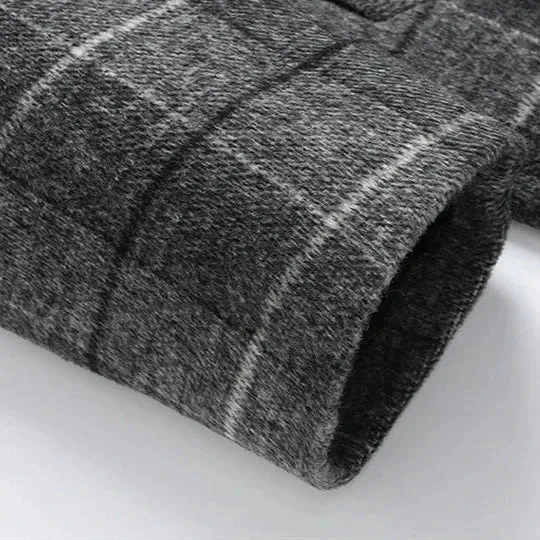 Plaid Brushed Wool Overcoat