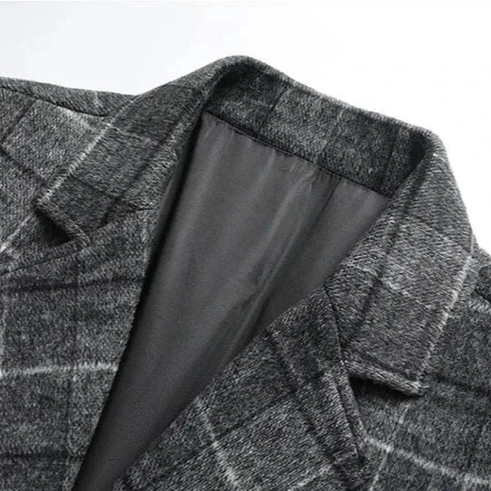Plaid Brushed Wool Overcoat