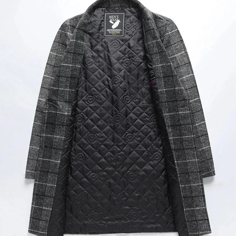 Plaid Brushed Wool Overcoat