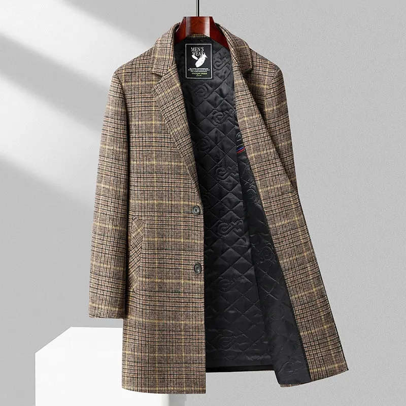 Plaid Brushed Wool Overcoat