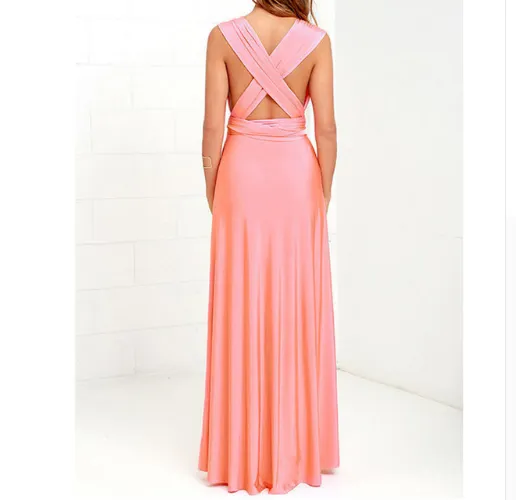 Plunge Tie Waist Maxi Dress