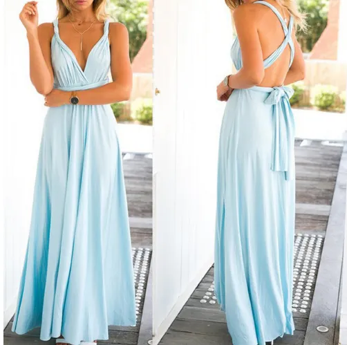 Plunge Tie Waist Maxi Dress