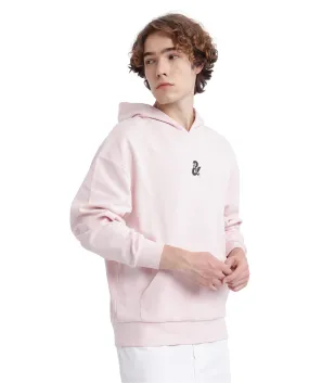 Rare Rabbit Men Junol Pastel Pink Full Sleeve Boxy Fit Printed Sweatshirt