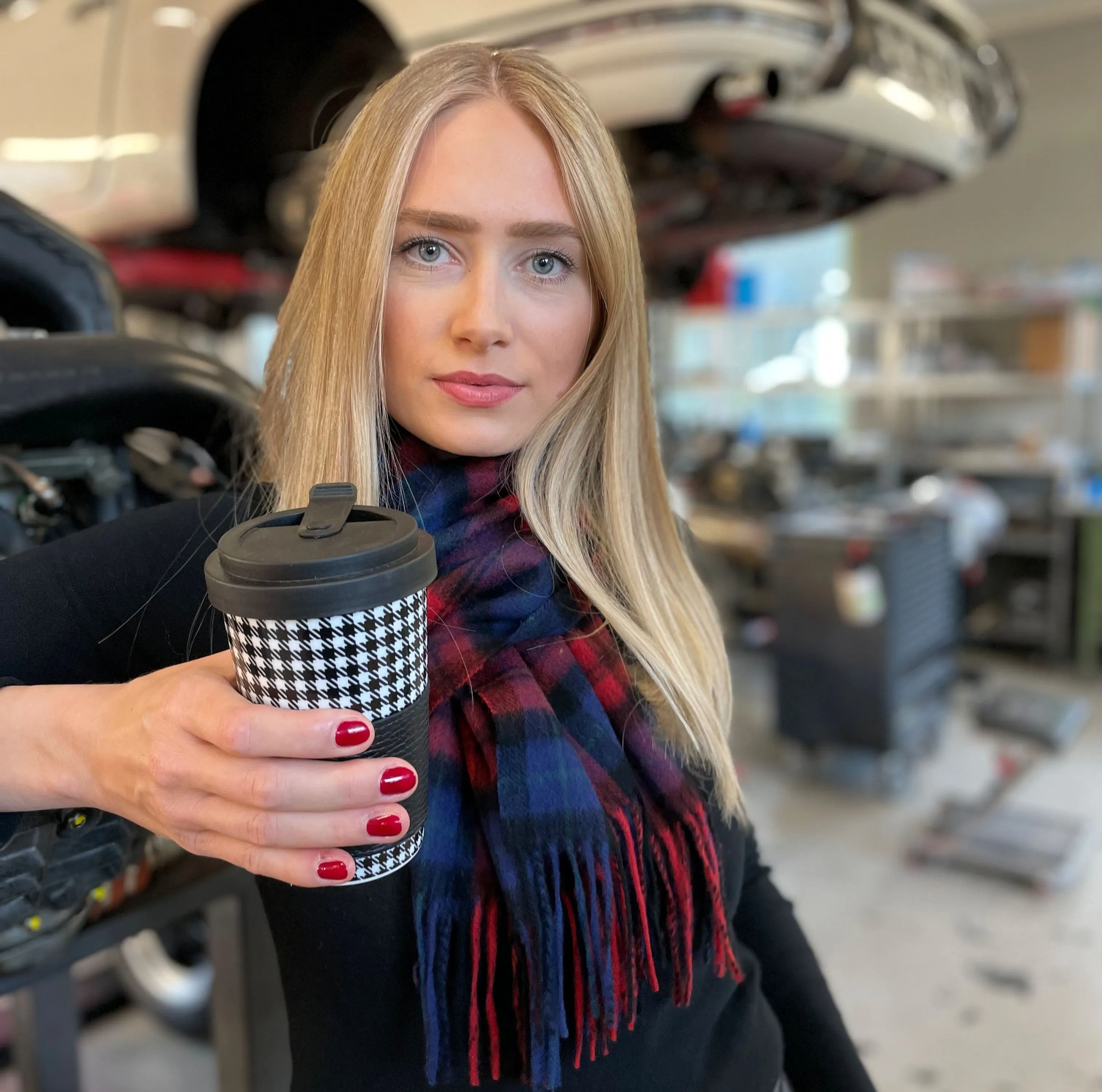 Scarf - Tartan - Red-Blue-Black