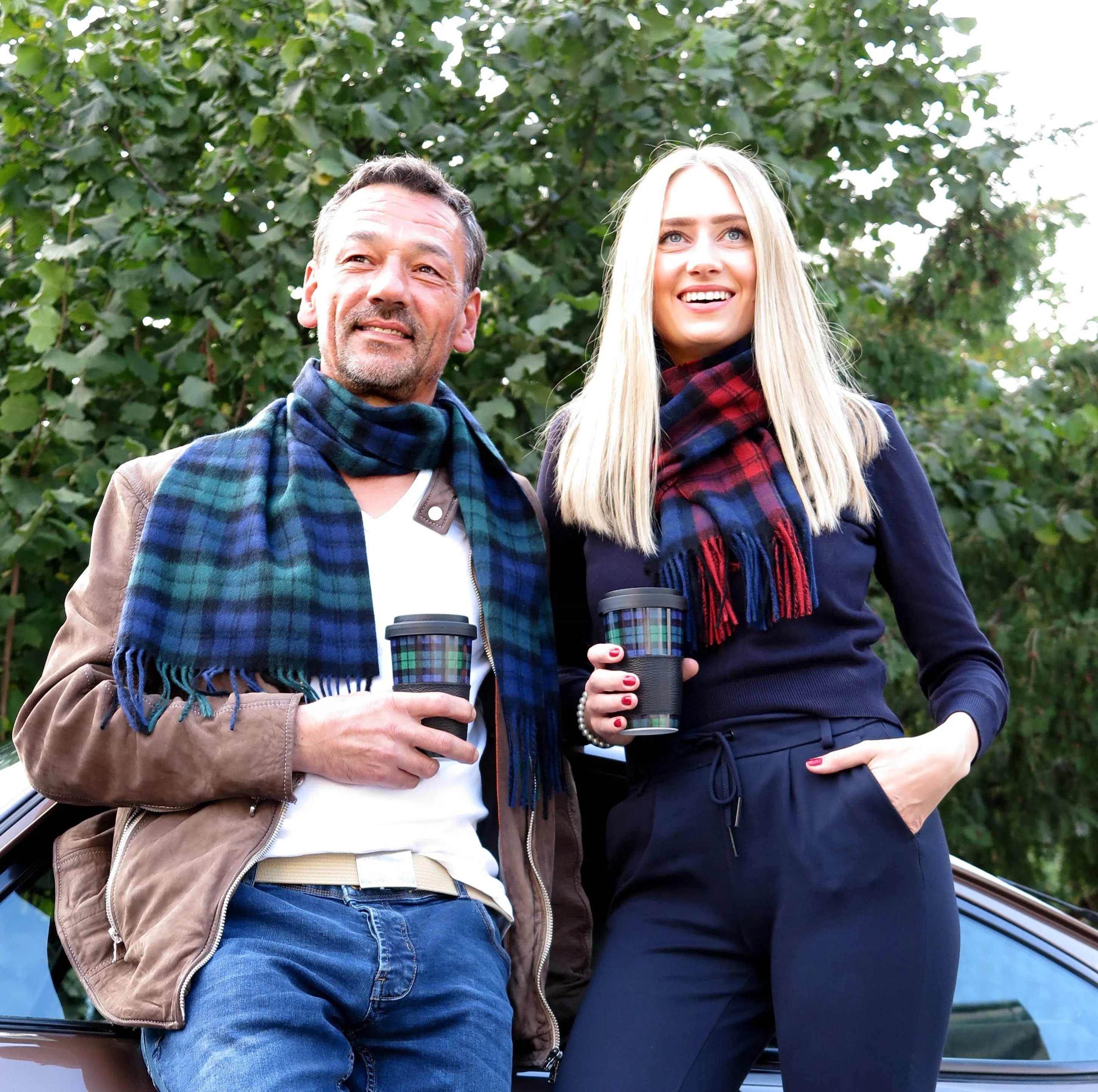 Scarf - Tartan - Red-Blue-Black