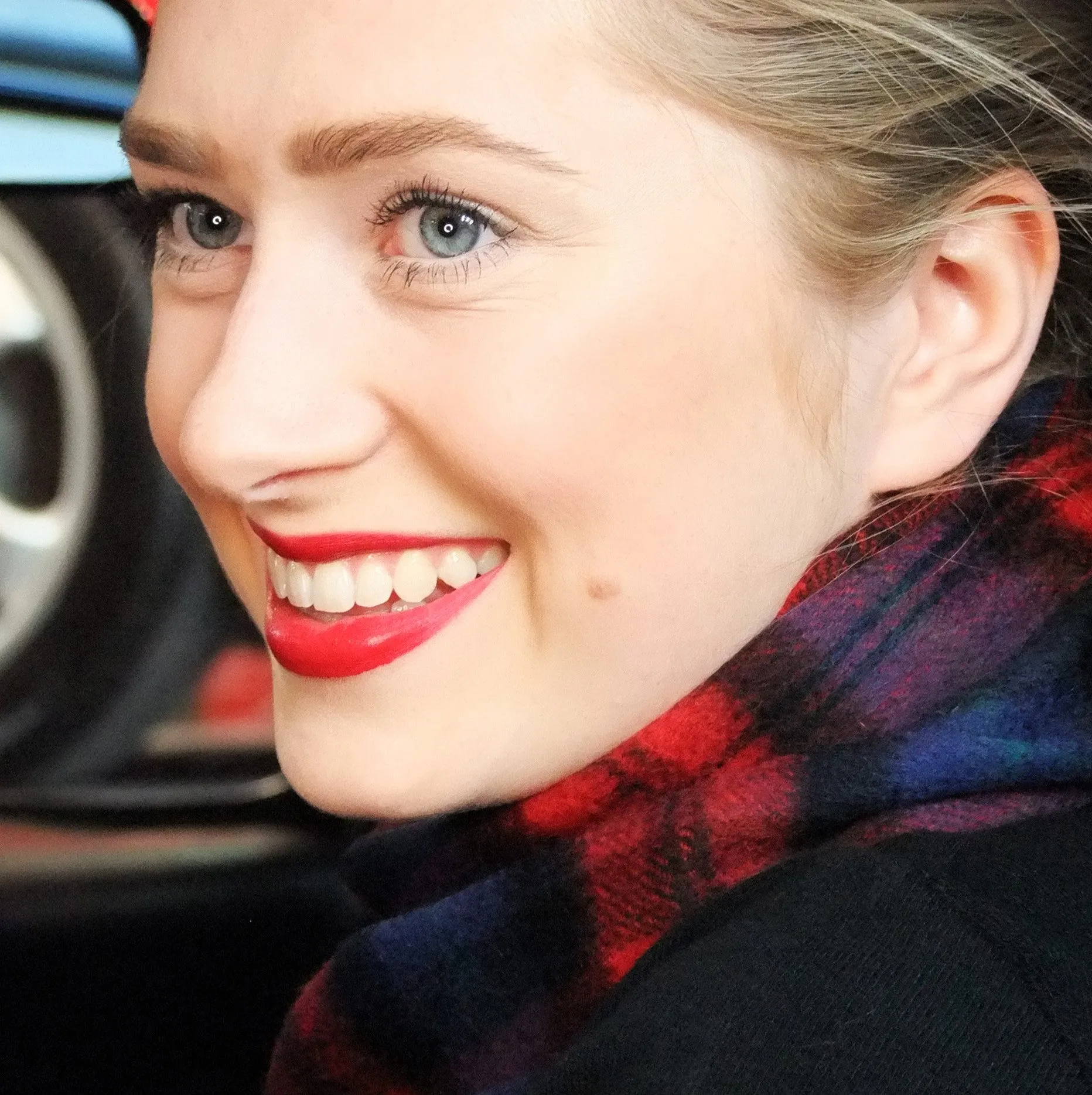 Scarf - Tartan - Red-Blue-Black