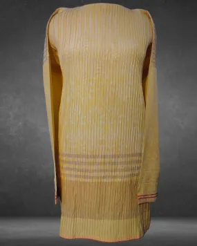 Semistitched Blockprinted Cotton Pintucks Tunic