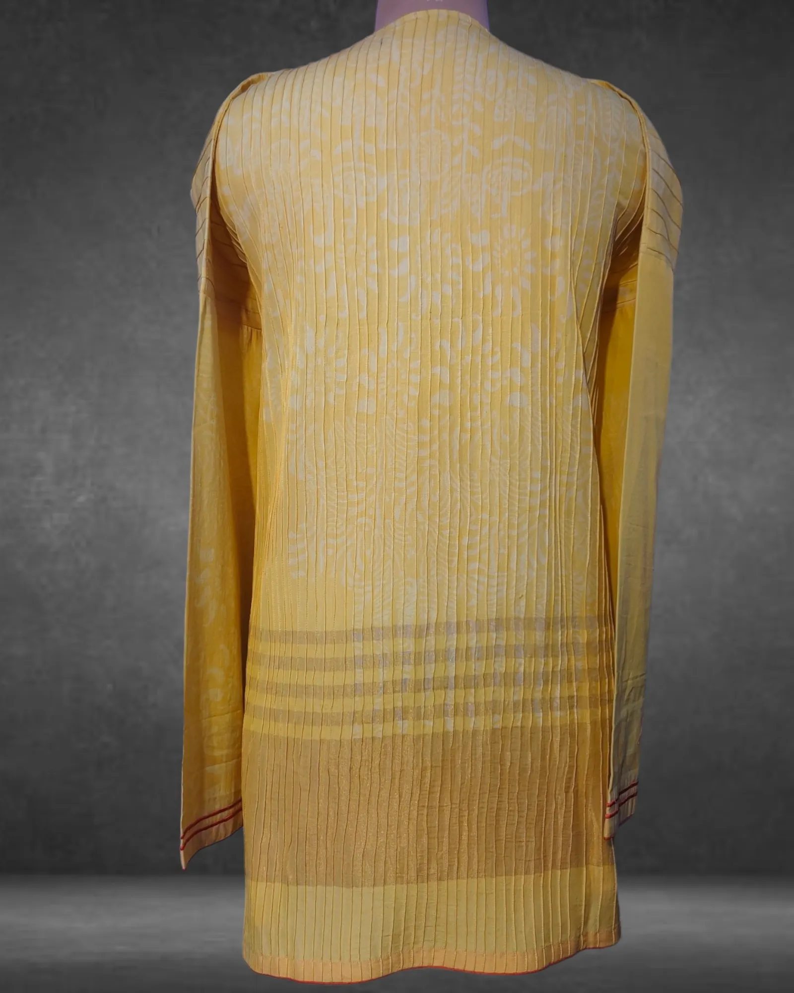 Semistitched Blockprinted Cotton Pintucks Tunic