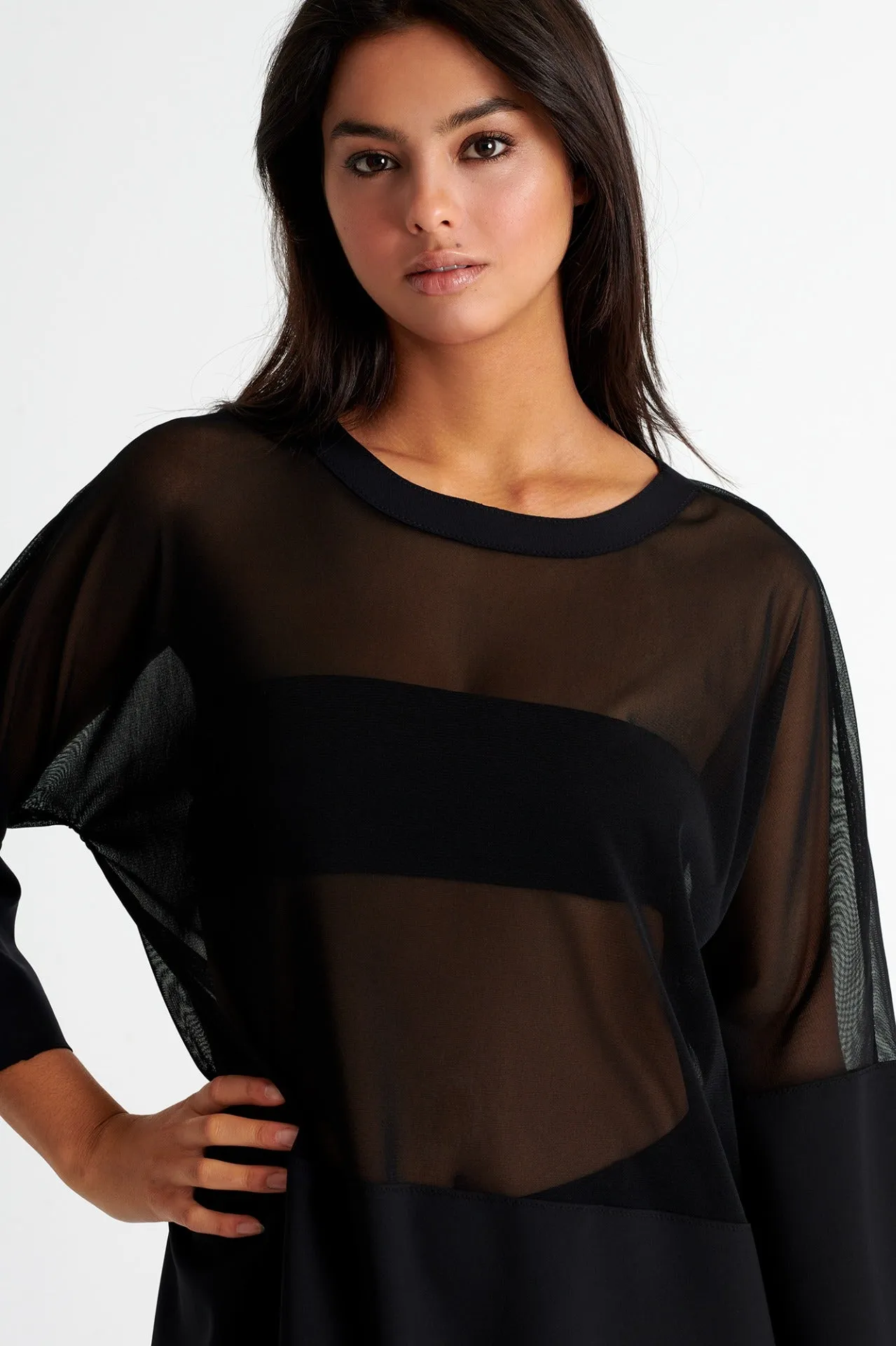 Shan Mia Mesh Tunic - Caviar