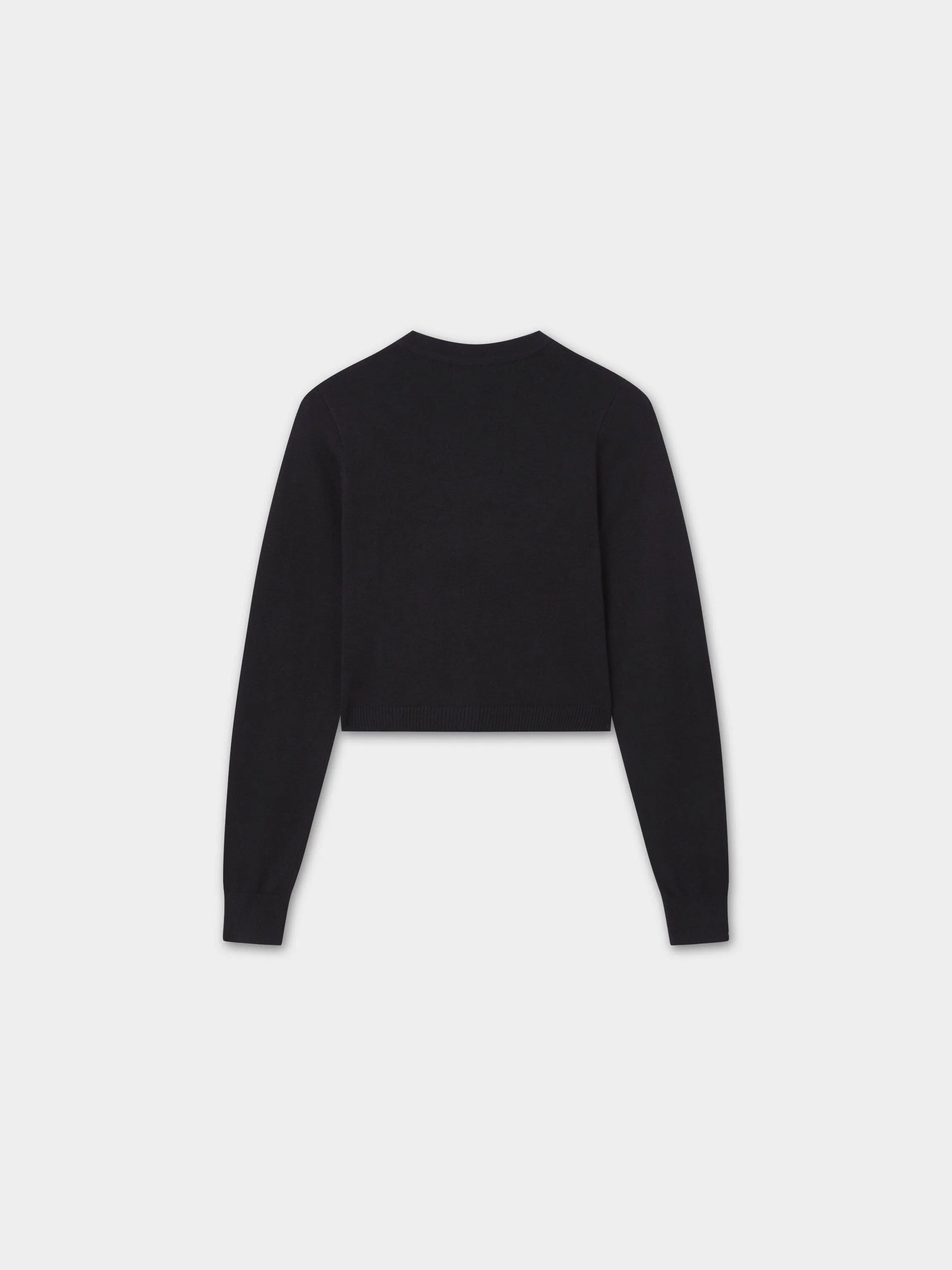 Solid Crew Crop Cardigan-Black