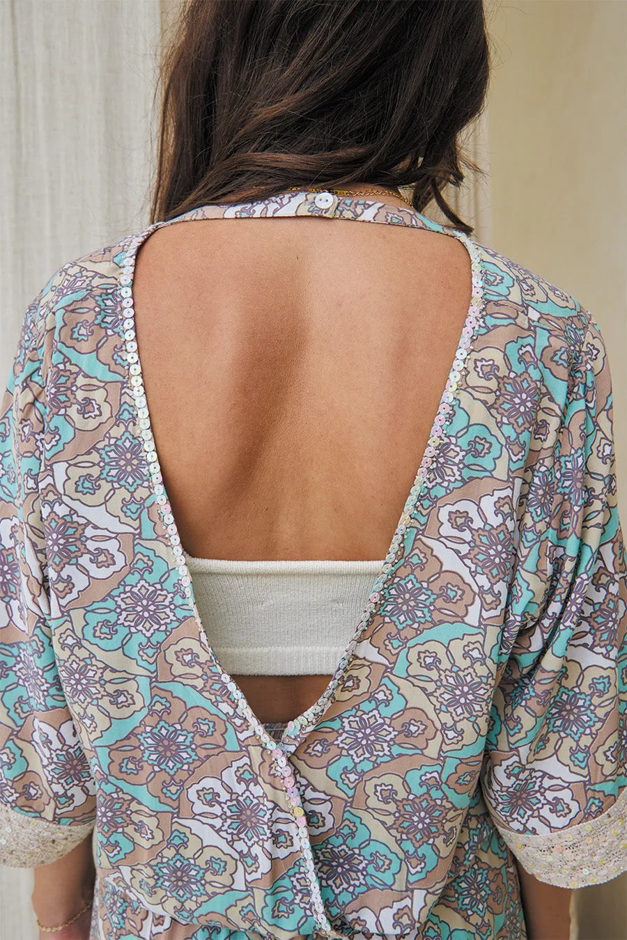 SOLSTICE LONG TUNIC // PSYCHEDELIC PRINT WITH LACE