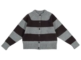 Stripe Cardigan Graphite Green & Black