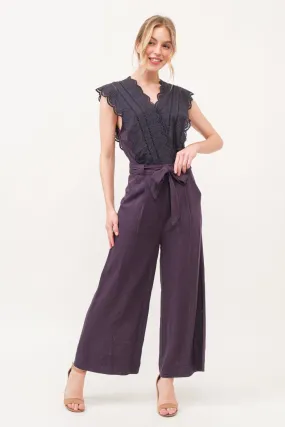 The Why Laced Surplice Tie Waist Jumpsuit