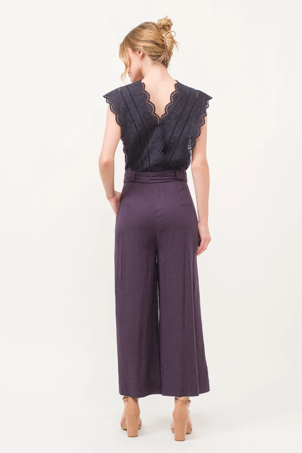 The Why Laced Surplice Tie Waist Jumpsuit