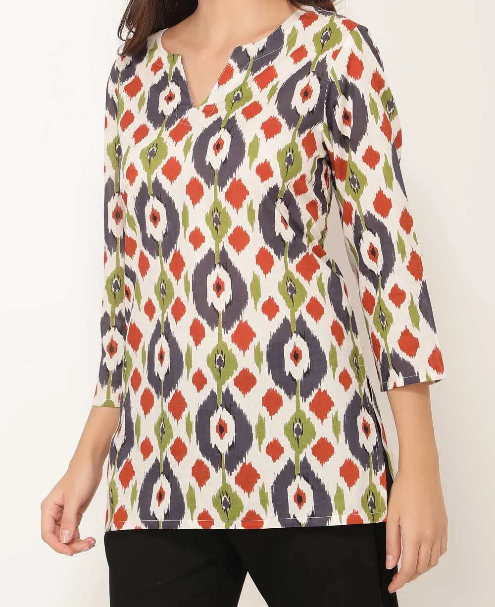 Tropical Geometry Lightweight Cotton Tunic Top
