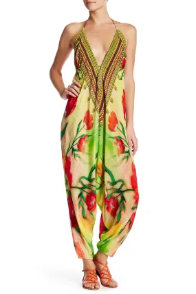 Tropical Print Harem Jumpsuit