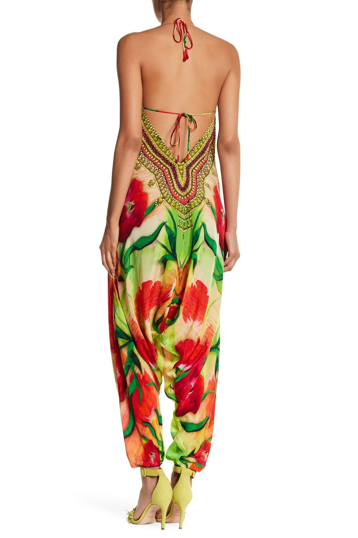 Tropical Print Harem Jumpsuit
