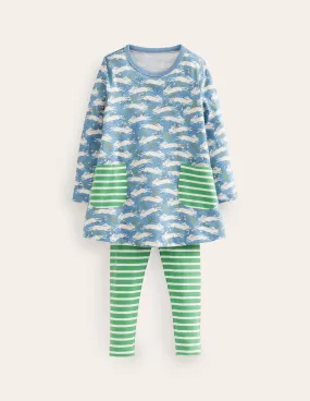 Tunic and Leggings Set-Blue Bunny Hop