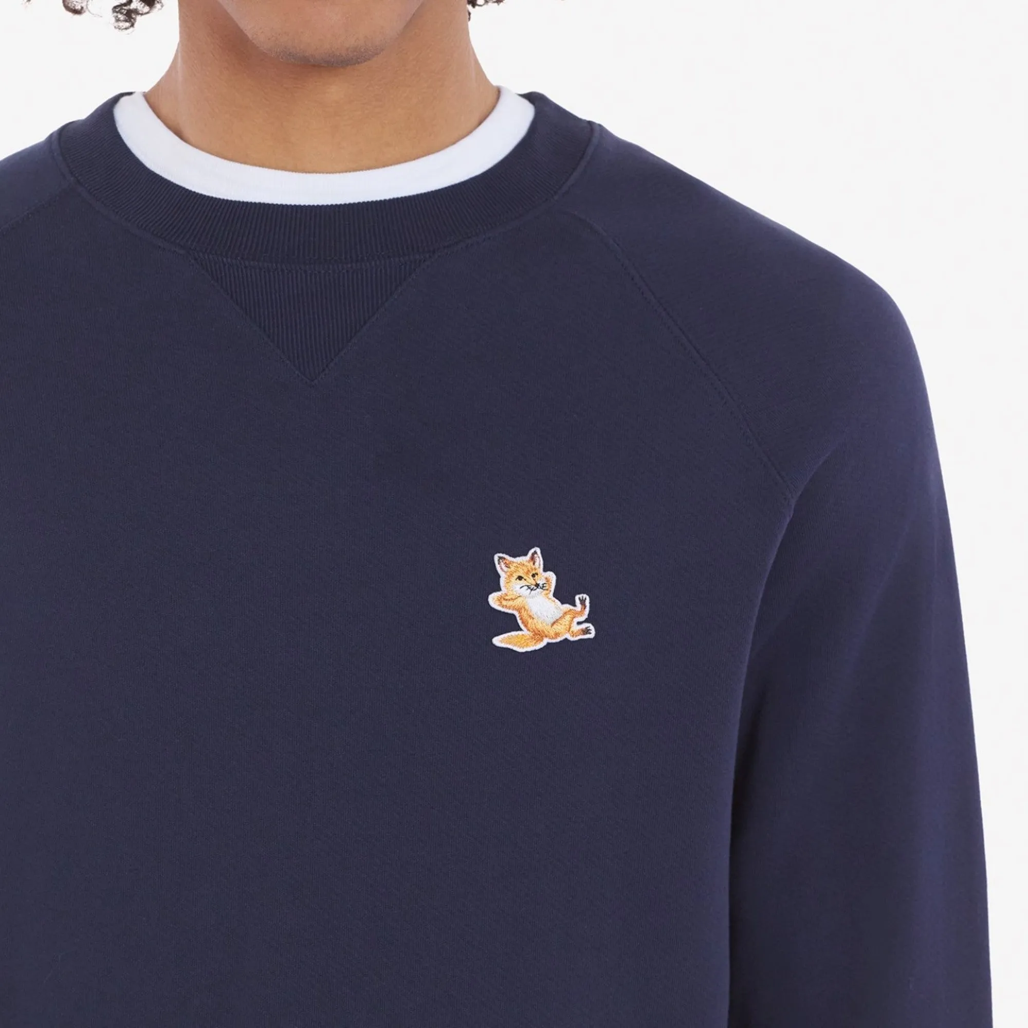 Unisex Chillax Fox Patch Classic Sweatshirt - Navy