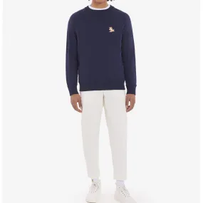 Unisex Chillax Fox Patch Classic Sweatshirt - Navy