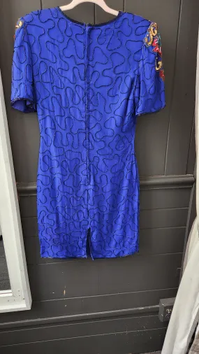 Vintage Denise Elle Royal Blue Sequin Dress