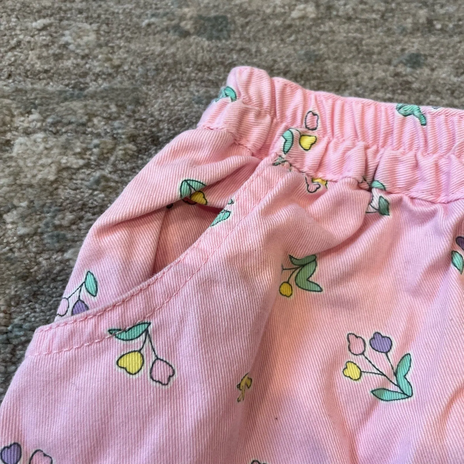 Vintage Pattiwhack Pink Floral Pants 12 Months