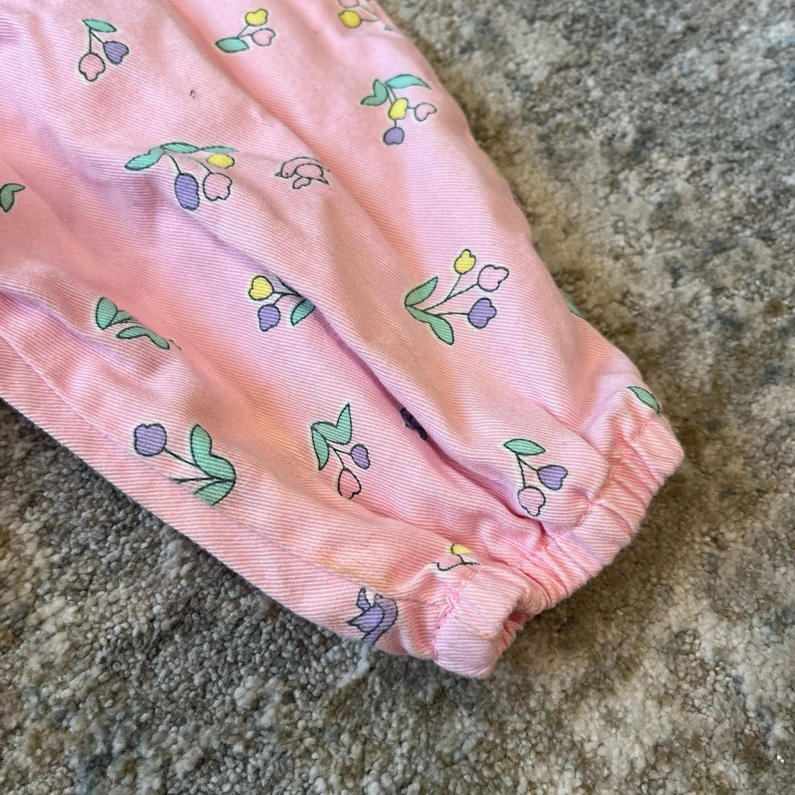 Vintage Pattiwhack Pink Floral Pants 12 Months