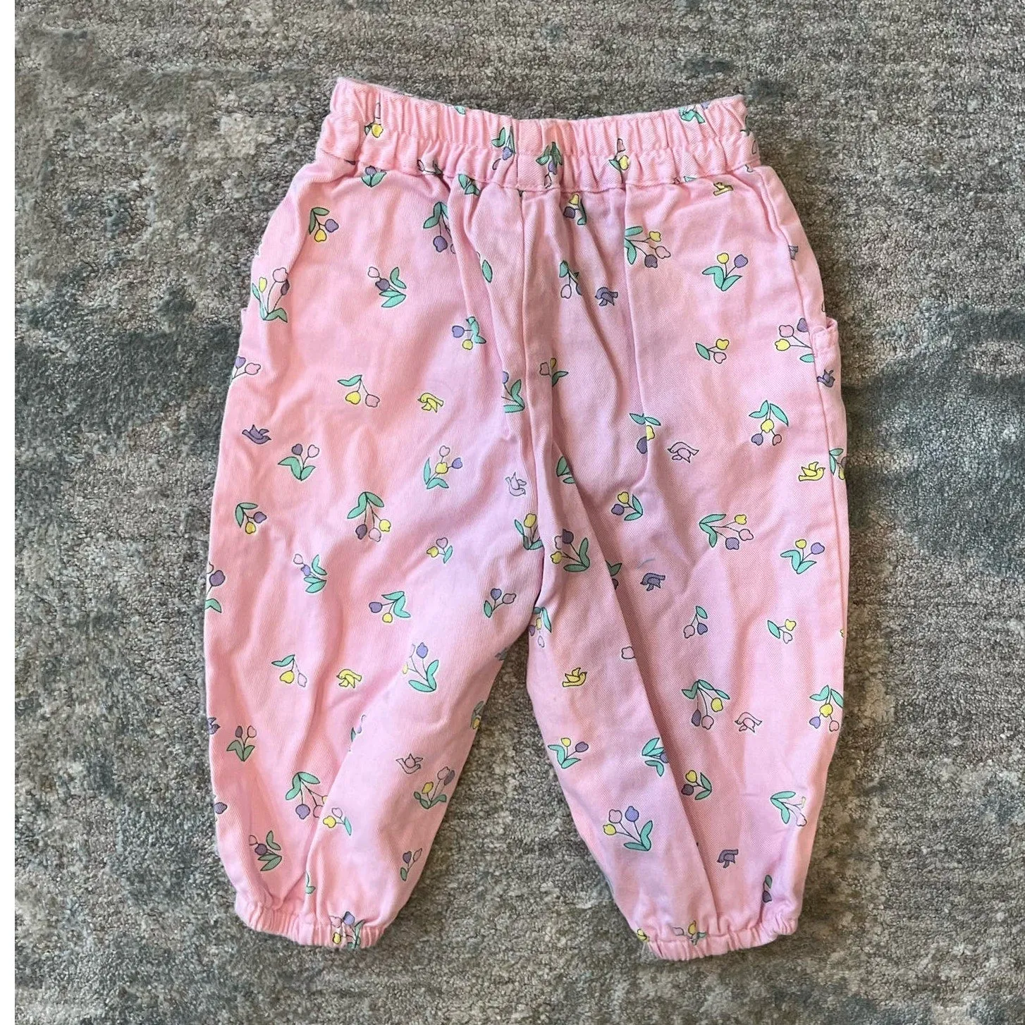 Vintage Pattiwhack Pink Floral Pants 12 Months