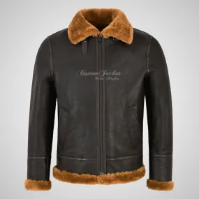 VOSTOK Men's B3 Sheepskin Flying Jacket Ginger Fur Shearling Jacket