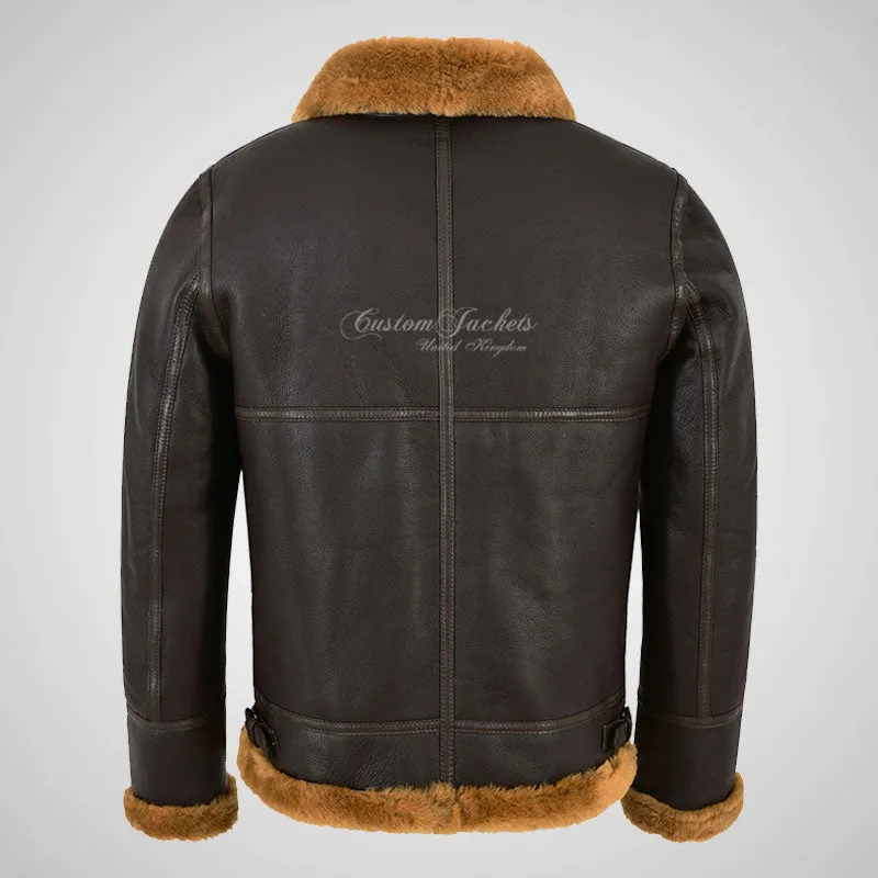 VOSTOK Men's B3 Sheepskin Flying Jacket Ginger Fur Shearling Jacket