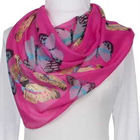 Whimsical Butterflies Dark Pink Scarf