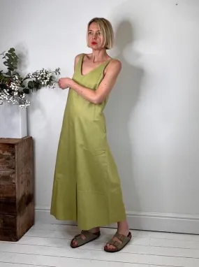 Wild Clouds X Gather&See Pear Green Linen Culotte Jumpsuit