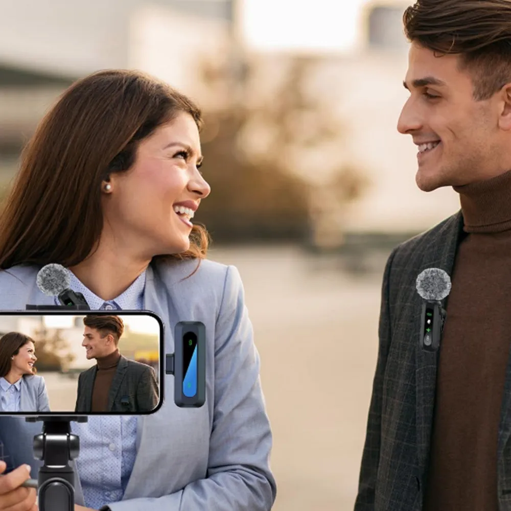 Wireless Lavalier Microphone Mini Clip-on Mics for Android Phone/Tablet/PC Video Recording