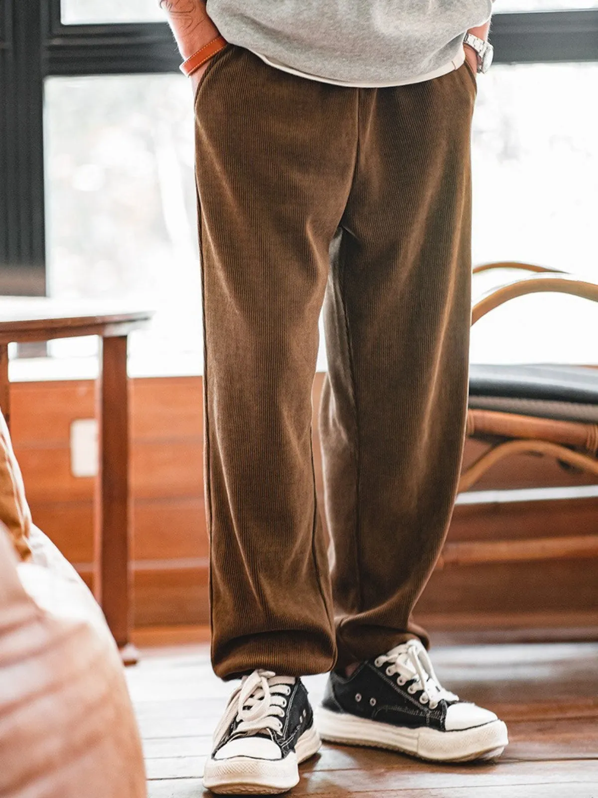 WLS Chenille Corduroy Straight Leg Pants