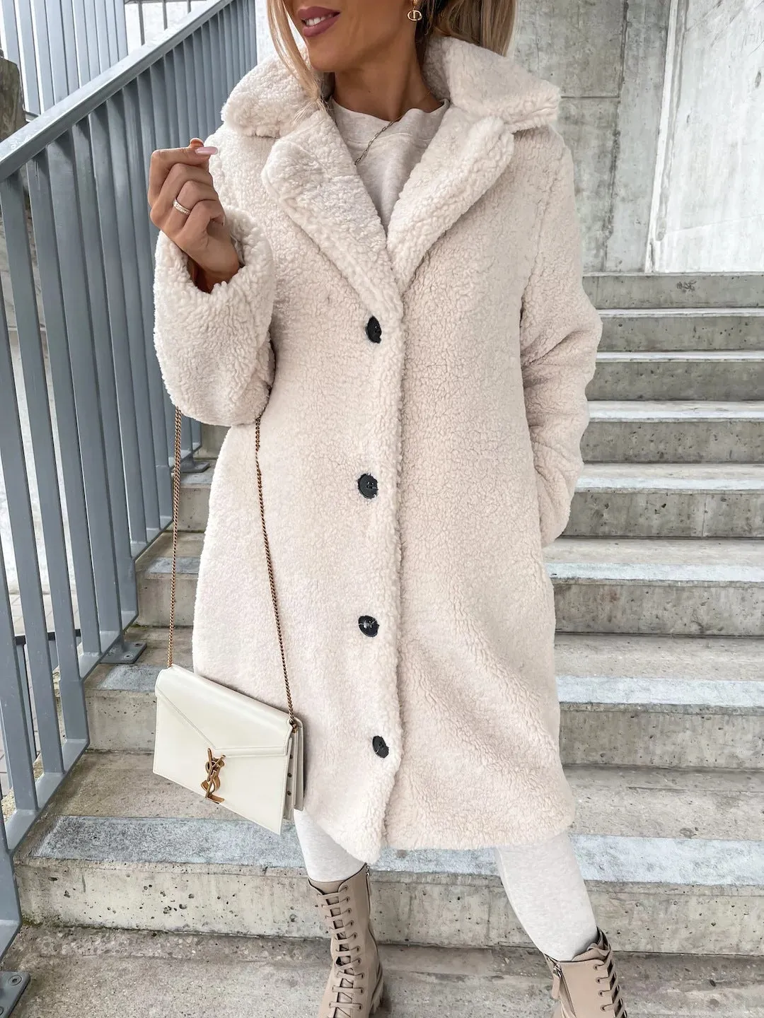Women's Fur Long Sleeve Lapel Female Plush Coats