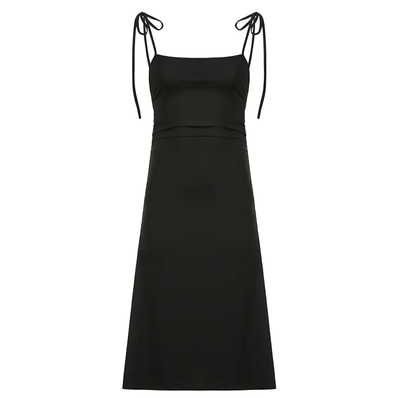 Women's Summer Backless Long Party Dress with Spaghetti Straps