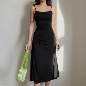 Women's Summer Backless Long Party Dress with Spaghetti Straps