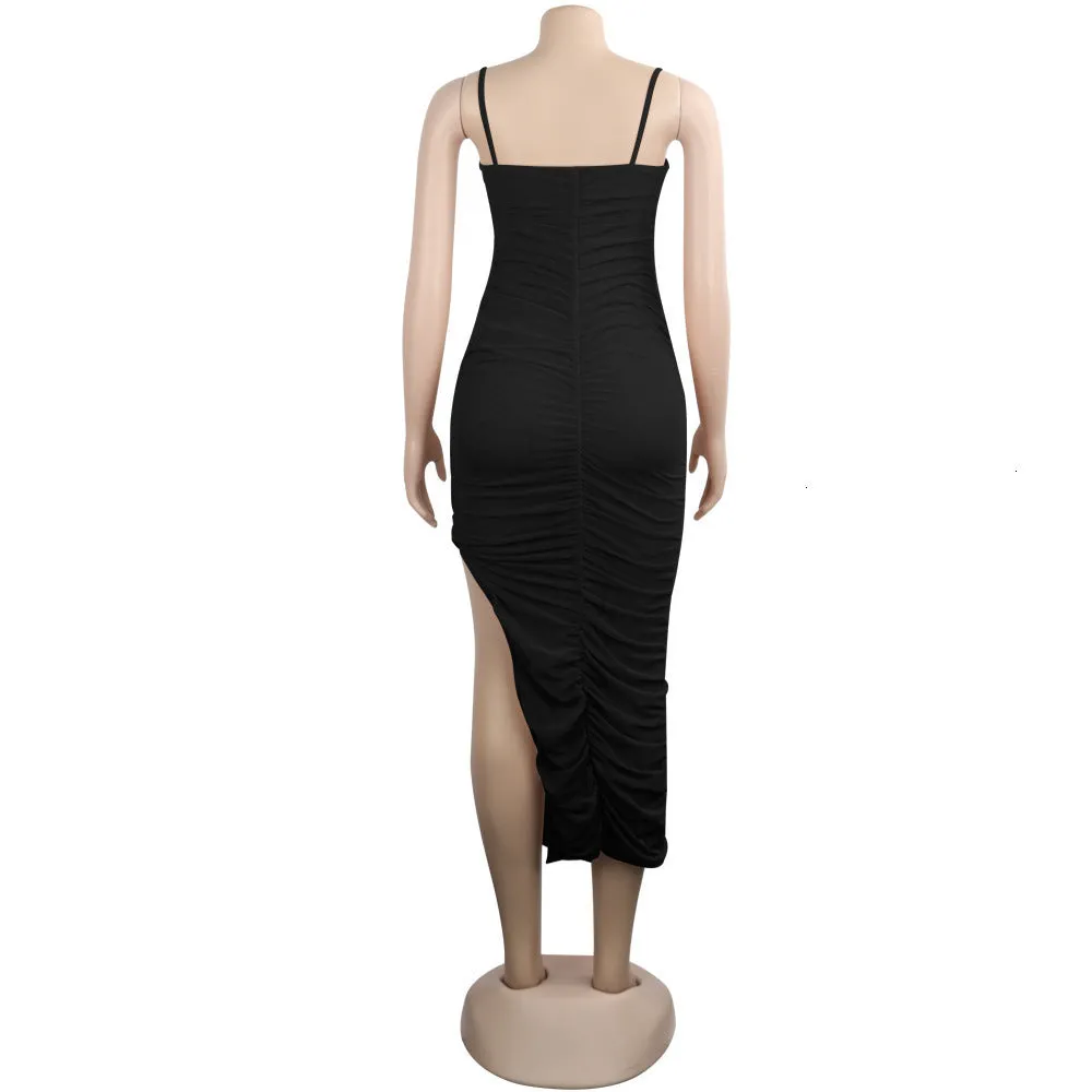 Women's Summer Polyester Sheath Elastic Long Dress