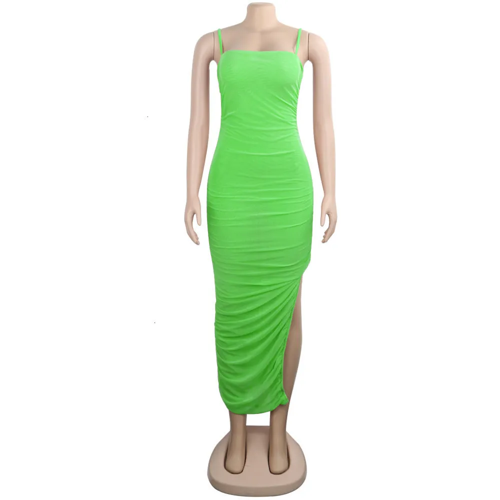 Women's Summer Polyester Sheath Elastic Long Dress