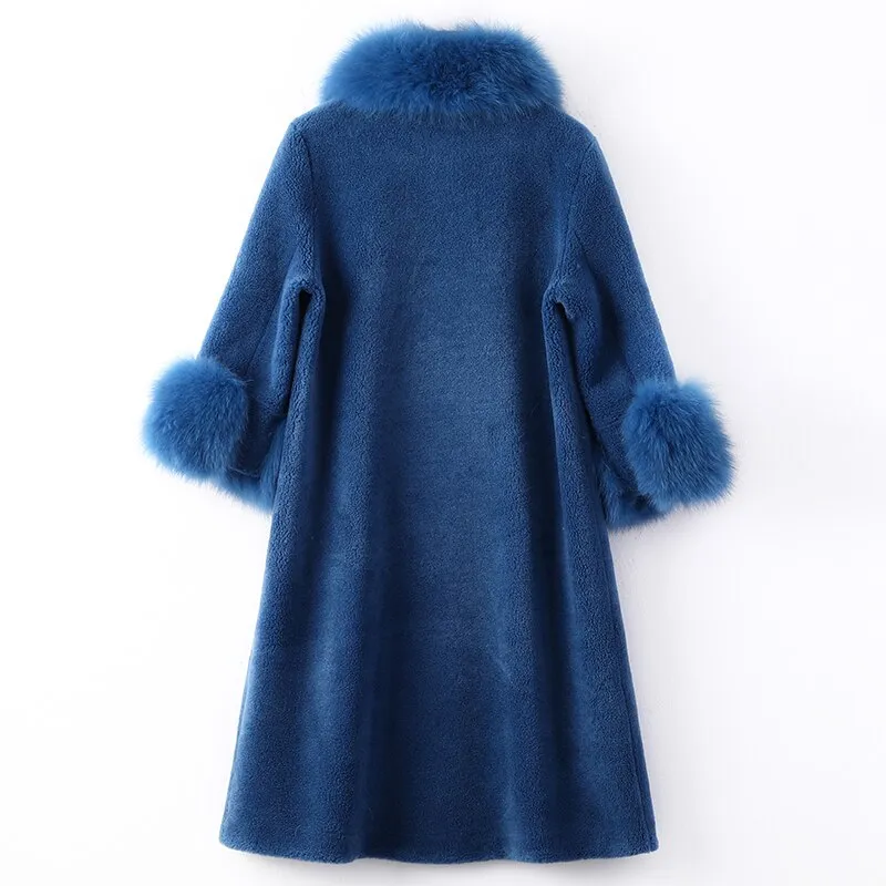 Women's Winter Warm Long Coat With Fox Fur