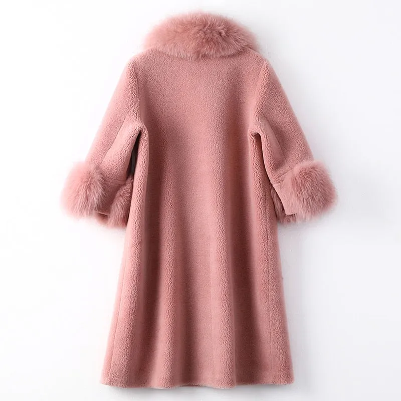 Women's Winter Warm Long Coat With Fox Fur