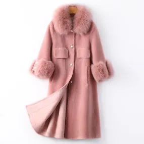 Women's Winter Warm Long Coat With Fox Fur